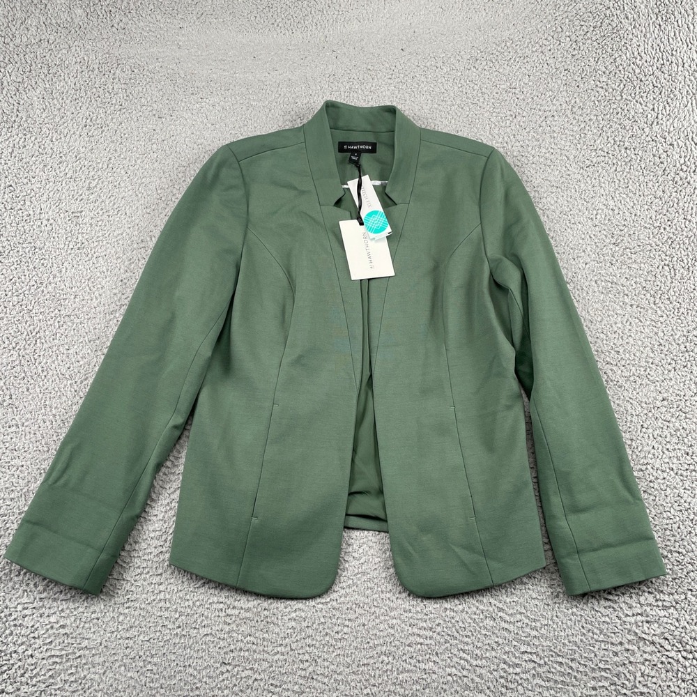 41 Hawthorn Blazer Womens Medium Olive Stella Notched Collar Ponte Professional